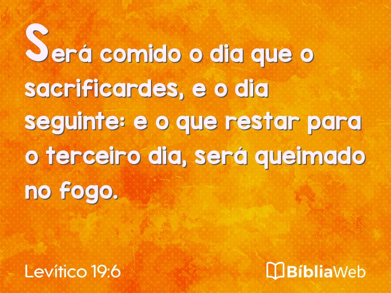 Levítico 19:6 em imagem para compartilhar