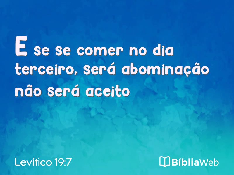 Levítico 19:7 em imagem para compartilhar