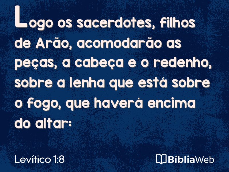 Levítico 1:8 em imagem para compartilhar