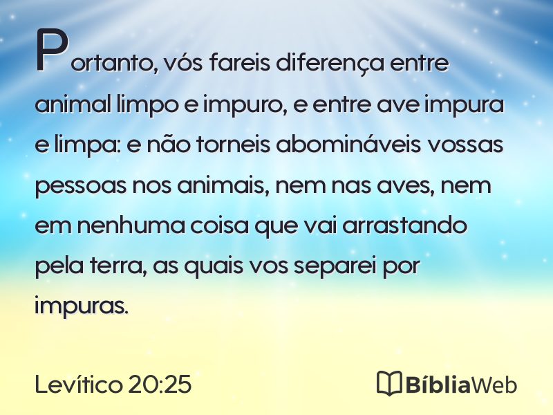 Levítico 20:25 em imagem para compartilhar