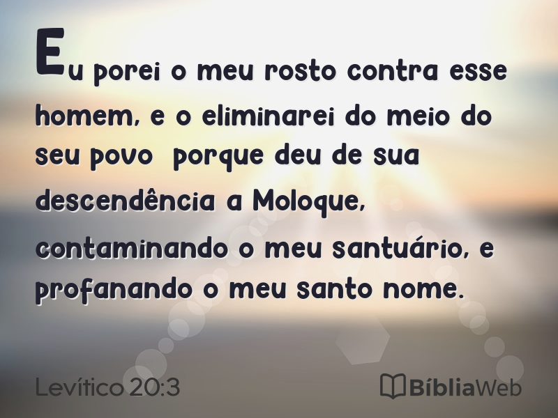 Levítico 20:3 em imagem para compartilhar