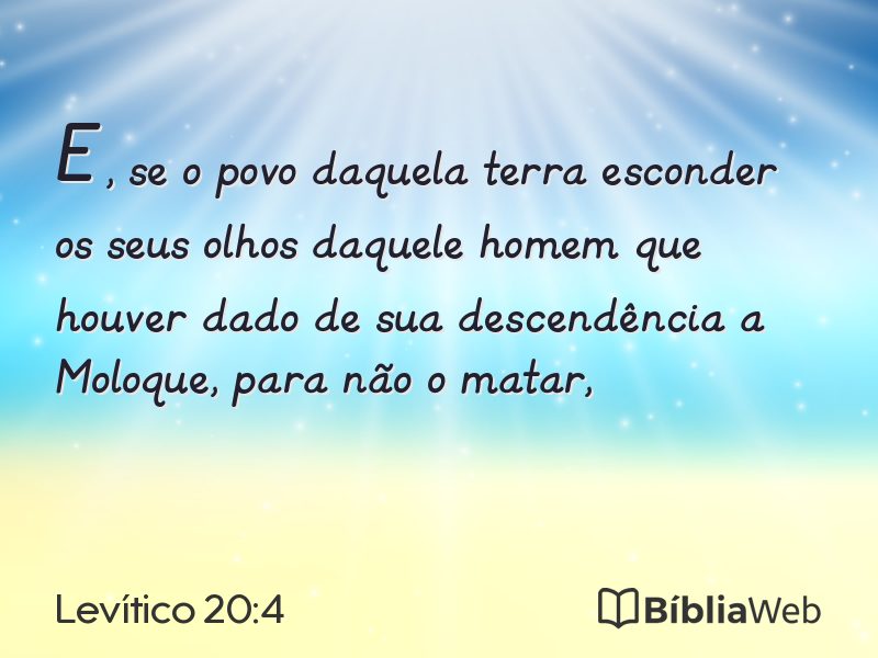 Levítico 20:4 em imagem para compartilhar