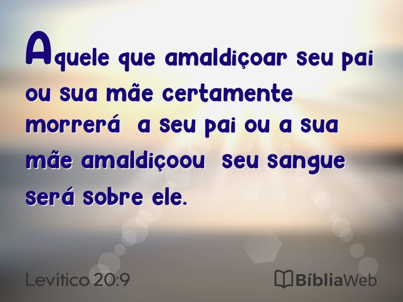 Levítico 20:9 em imagem para compartilhar