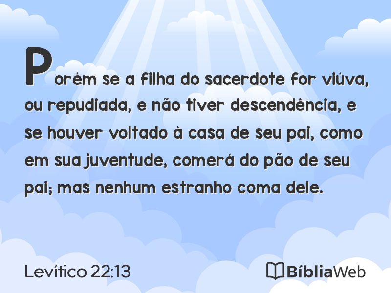 Levítico 22:13 em imagem para compartilhar