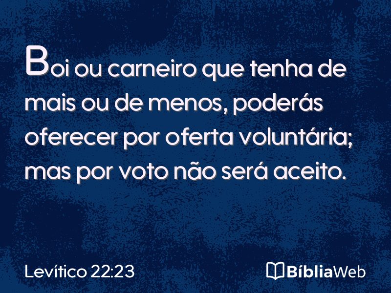 Levítico 22:23 em imagem para compartilhar