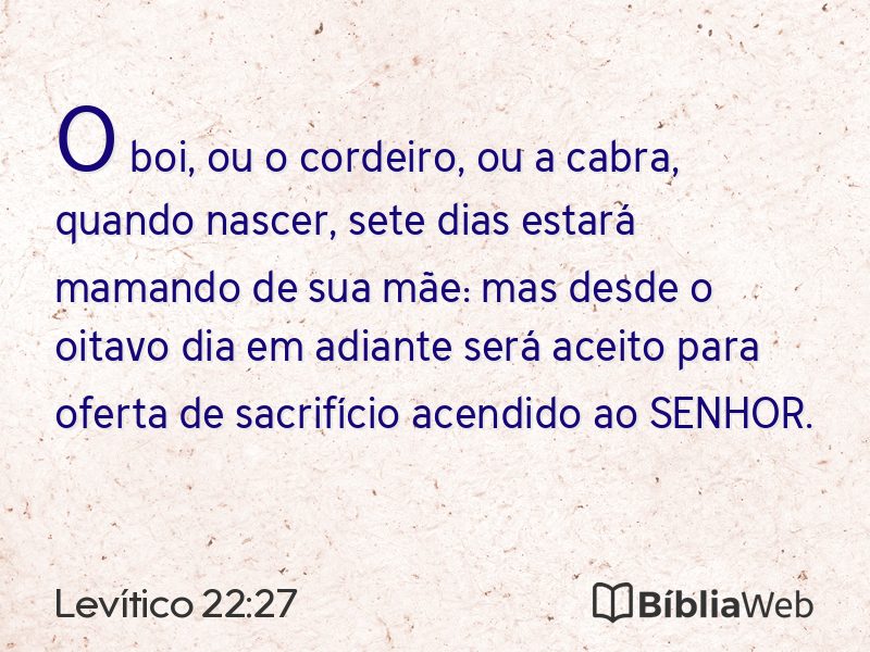 Levítico 22:27 em imagem para compartilhar