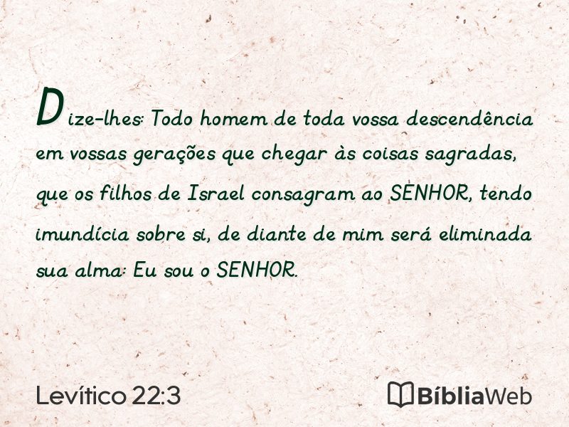 Levítico 22:3 em imagem para compartilhar