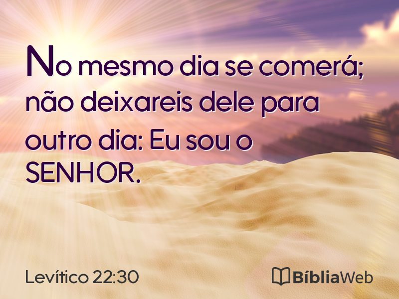 Levítico 22:30 em imagem para compartilhar