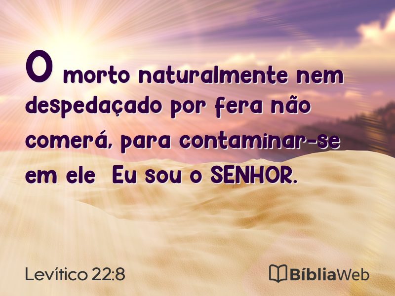 Levítico 22:8 em imagem para compartilhar