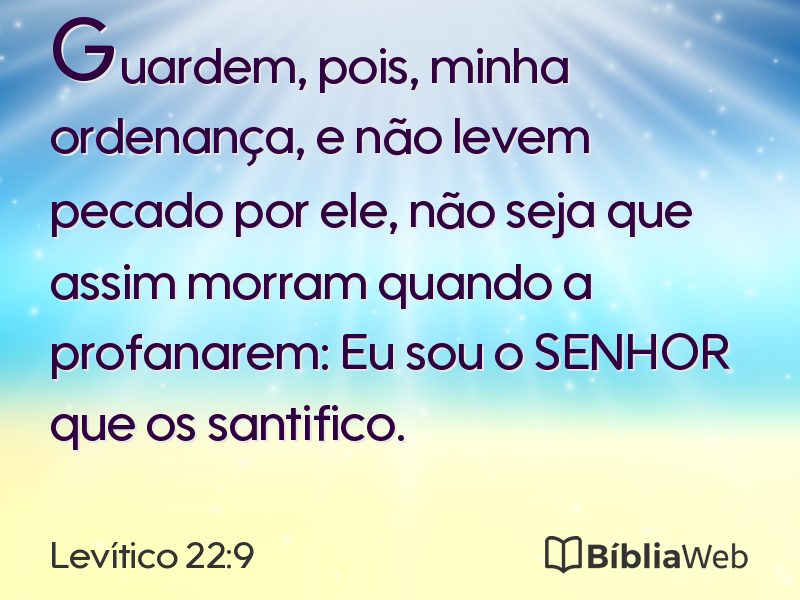 Levítico 22:9 em imagem para compartilhar