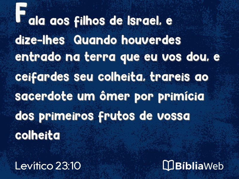 Levítico 23:10 em imagem para compartilhar
