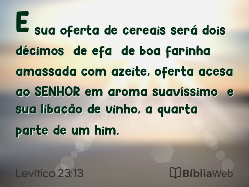 Levítico 23:13 em imagem para compartilhar