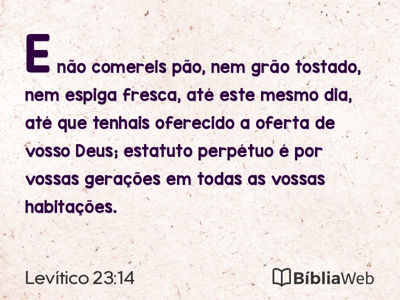 Levítico 23:14 em imagem para compartilhar