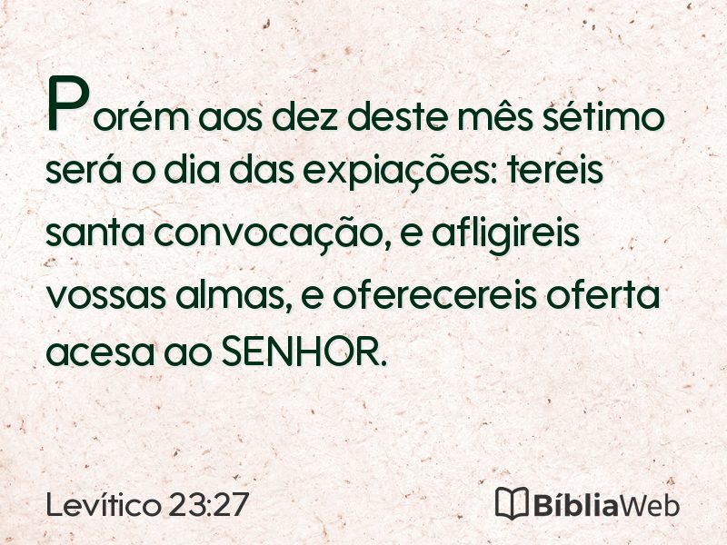 Levítico 23:27 em imagem para compartilhar