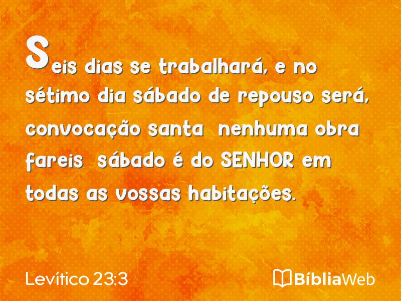 Levítico 23:3 em imagem para compartilhar