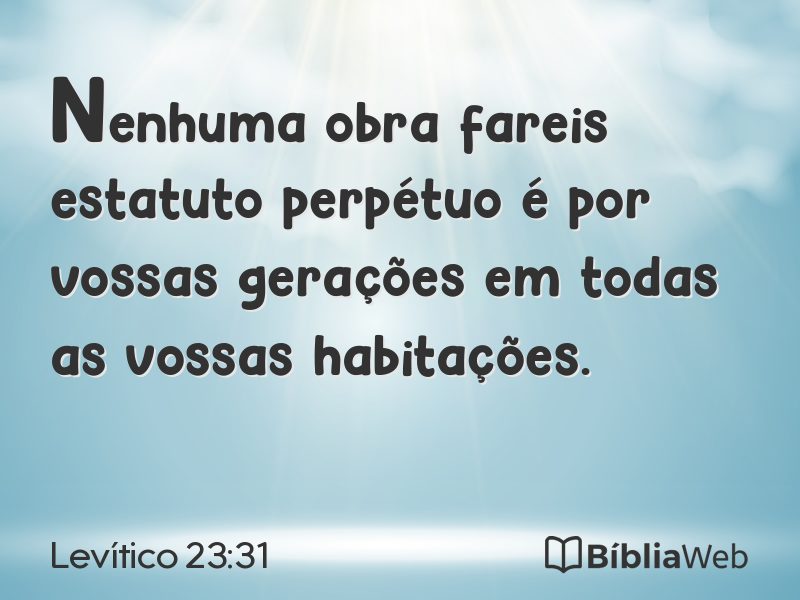 Levítico 23:31 em imagem para compartilhar
