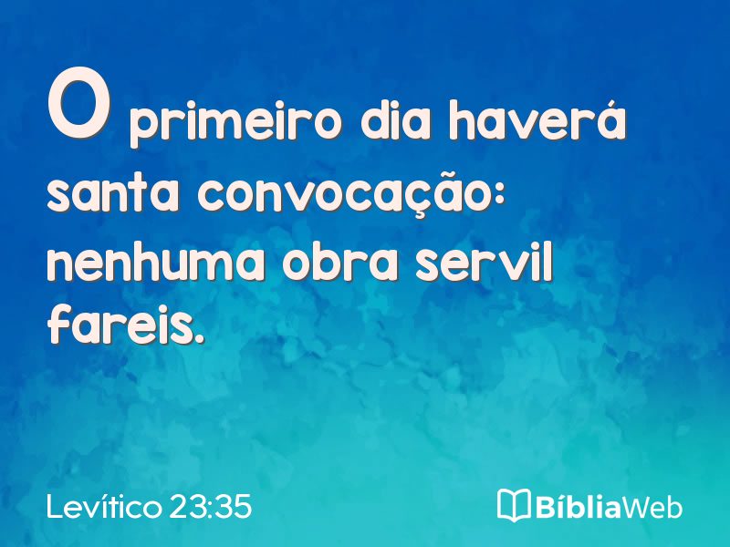 Levítico 23:35 em imagem para compartilhar