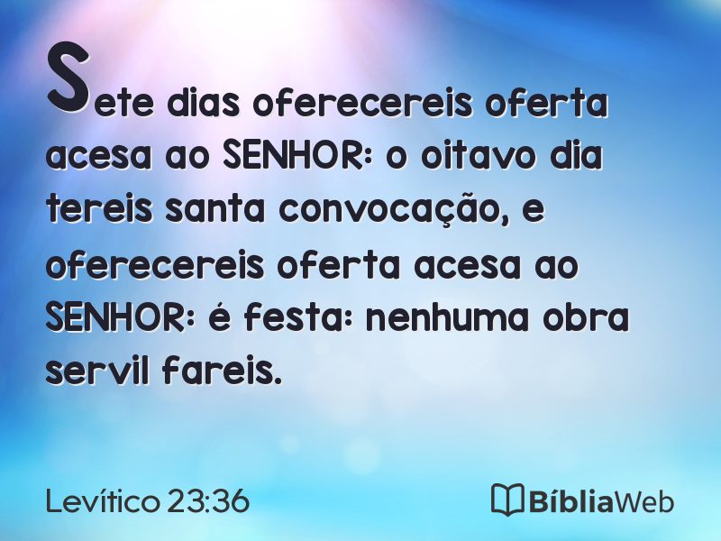 Levítico 23:36 em imagem para compartilhar