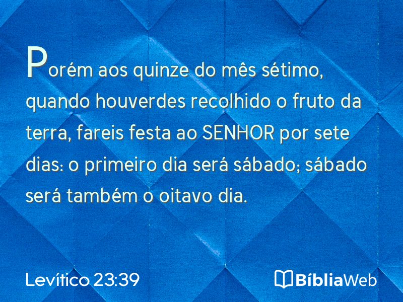 Levítico 23:39 em imagem para compartilhar
