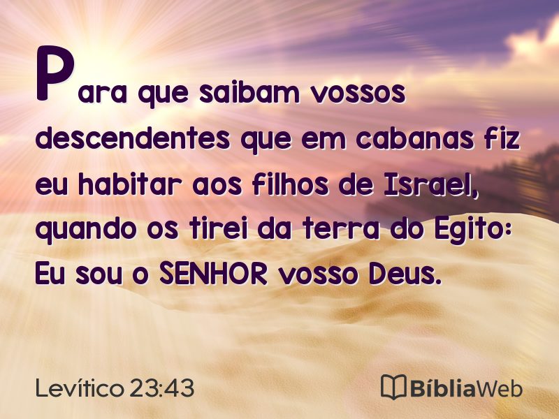 Levítico 23:43 em imagem para compartilhar
