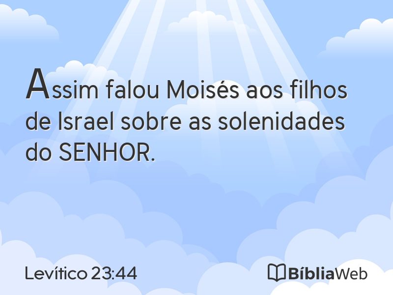 Levítico 23:44 em imagem para compartilhar
