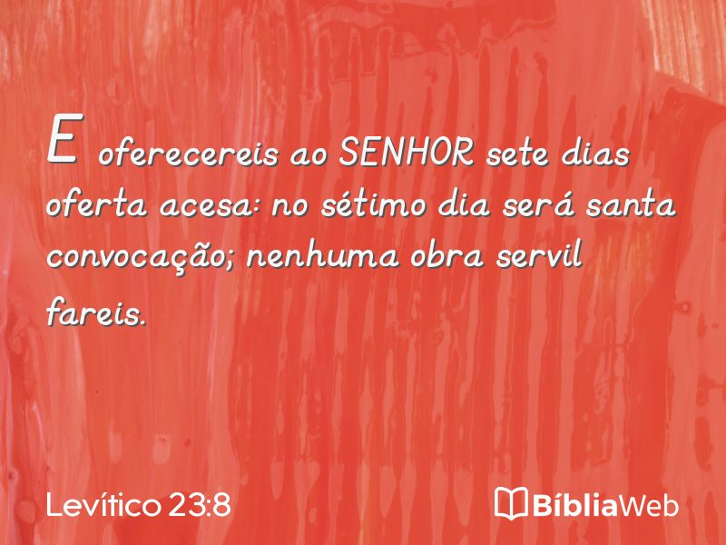 Levítico 23:8 em imagem para compartilhar
