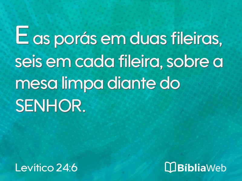 Levítico 24:6 em imagem para compartilhar