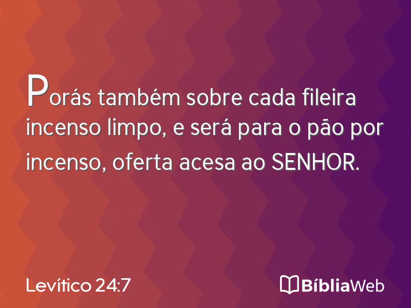 Levítico 24:7 em imagem para compartilhar