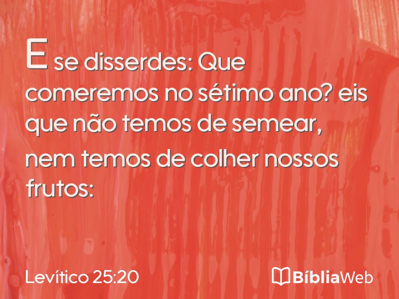Levítico 25:20 em imagem para compartilhar