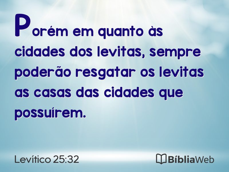 Levítico 25:32 em imagem para compartilhar