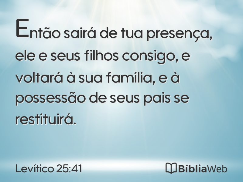 Levítico 25:41 em imagem para compartilhar