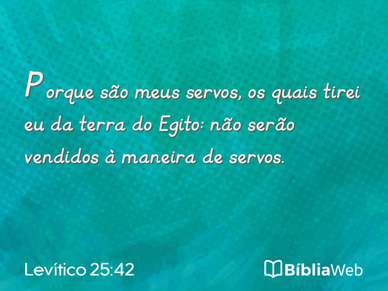 Levítico 25:42 em imagem para compartilhar