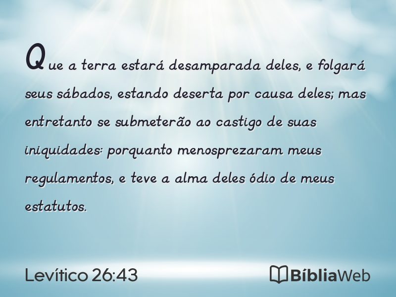 Levítico 26:43 em imagem para compartilhar
