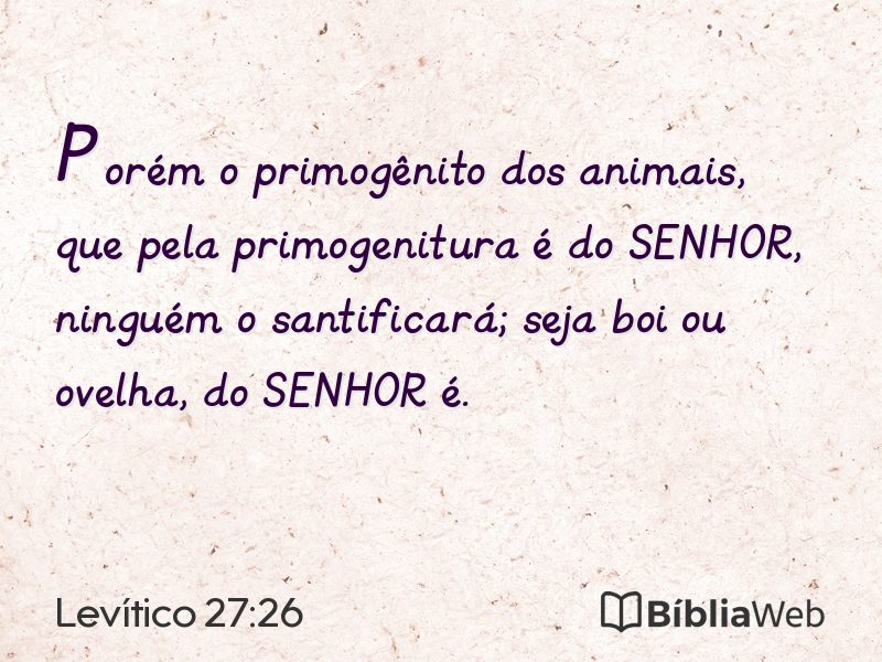 Levítico 27:26 em imagem para compartilhar