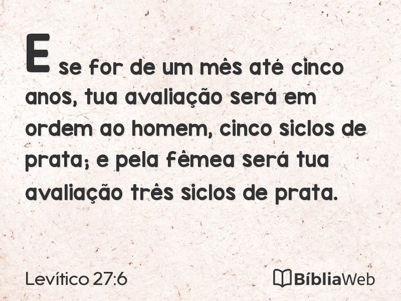 Levítico 27:6 em imagem para compartilhar