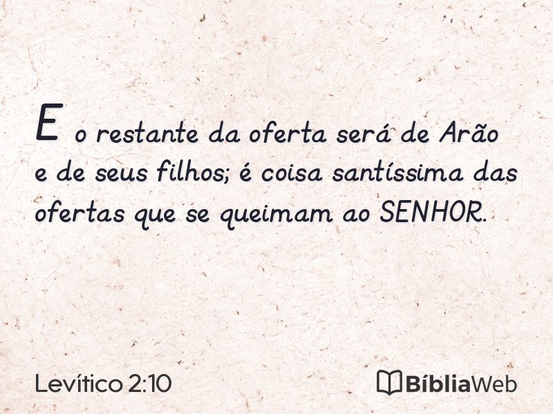 Levítico 2:10 em imagem para compartilhar
