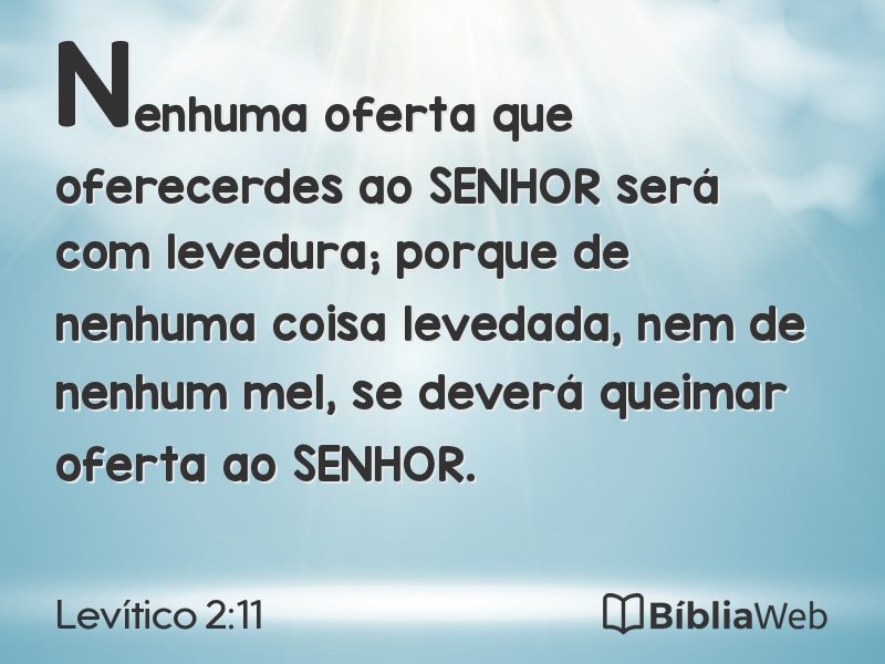 Levítico 2:11 em imagem para compartilhar