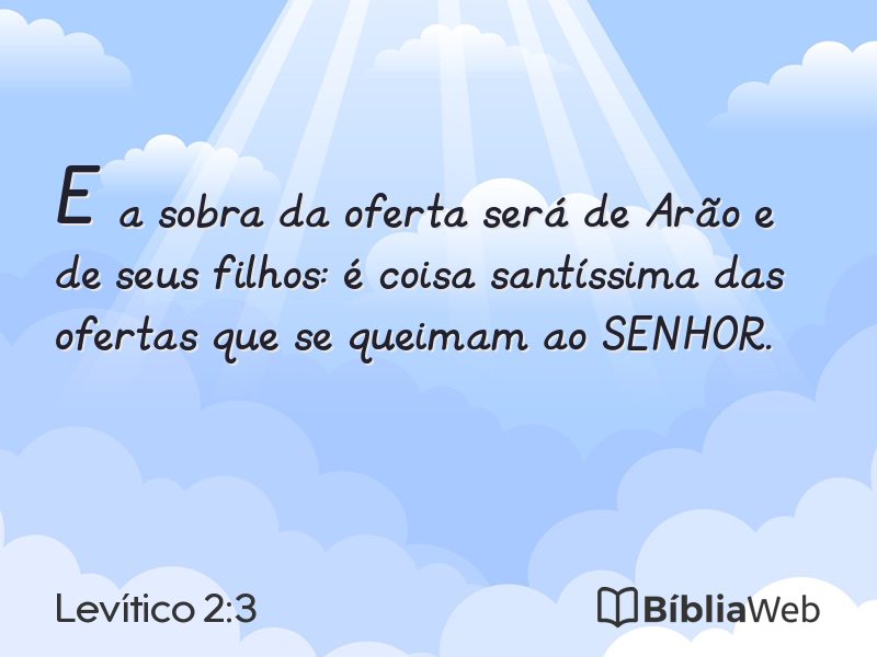 Levítico 2:3 em imagem para compartilhar