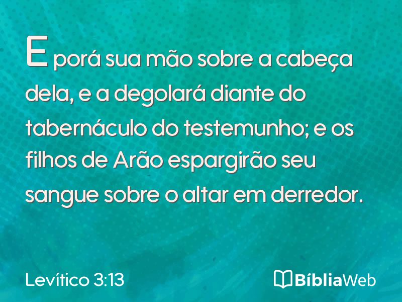 Levítico 3:13 em imagem para compartilhar