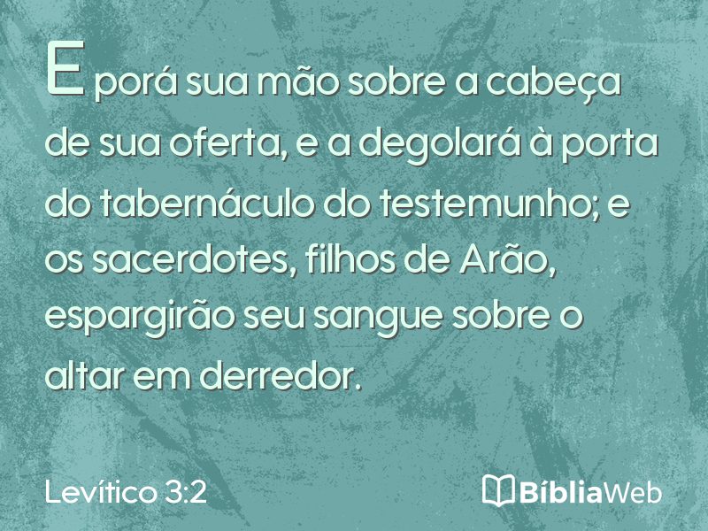 Levítico 3:2 em imagem para compartilhar