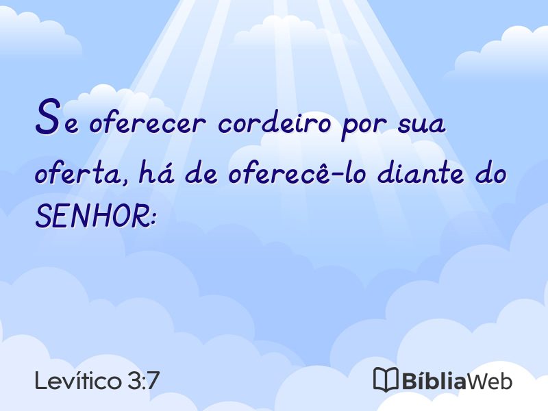Levítico 3:7 em imagem para compartilhar