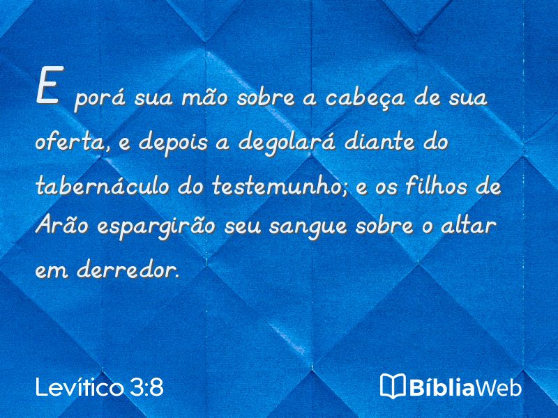 Levítico 3:8 em imagem para compartilhar
