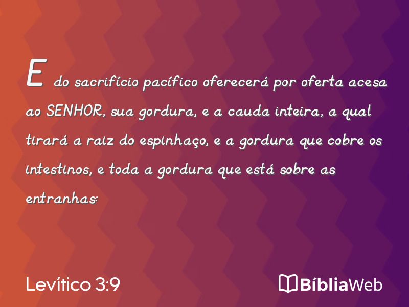 Levítico 3:9 em imagem para compartilhar
