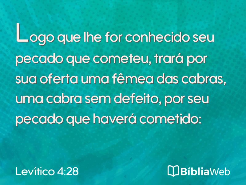Levítico 4:28 em imagem para compartilhar