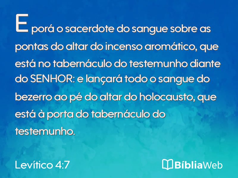 Levítico 4:7 em imagem para compartilhar