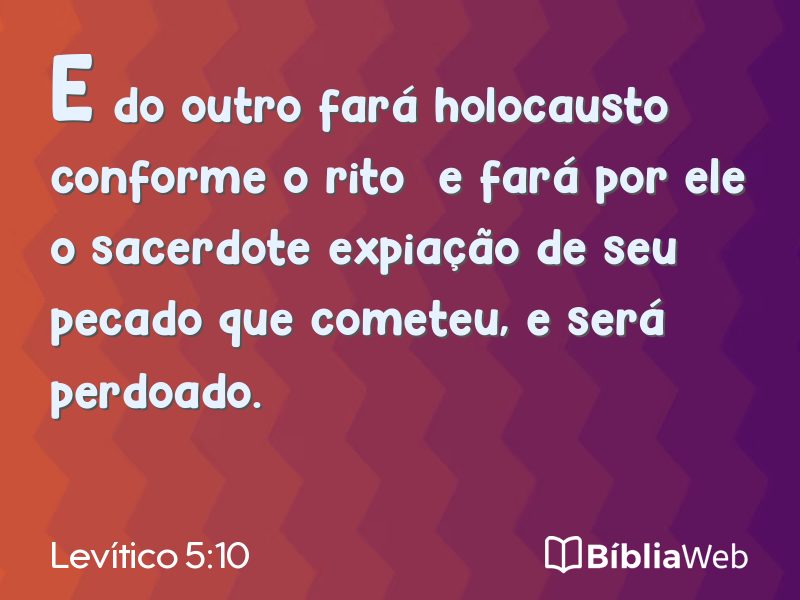 Levítico 5:10 em imagem para compartilhar
