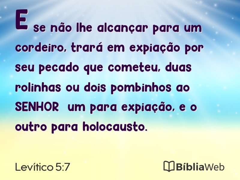 Levítico 5:7 em imagem para compartilhar