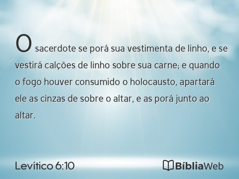 Levítico 6:10 em imagem para compartilhar