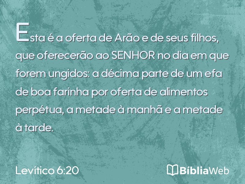 Levítico 6:20 em imagem para compartilhar