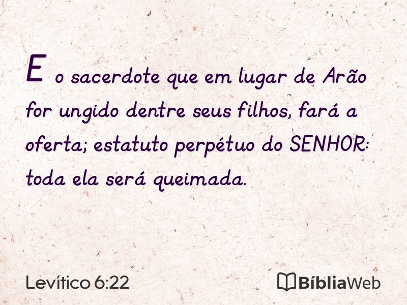 Levítico 6:22 em imagem para compartilhar
